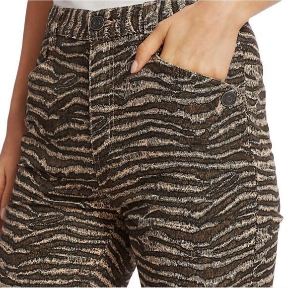 Joie -166 NWT Sharma Animal Print Ankle Pants in Biscotti Zebra Kick Fit Size 30 - Picture 9 of 12